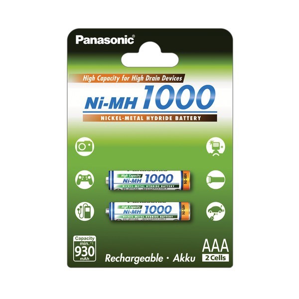 Panasonic High Capacity Batteri AAA NiMH – 2x (BK-4HGAE/2BE)